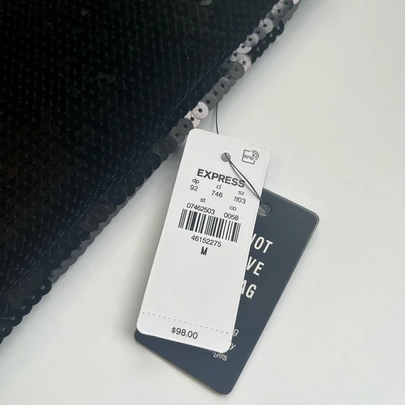 Express Shimmering Black Sequin Leggings - Picture 4 of 4